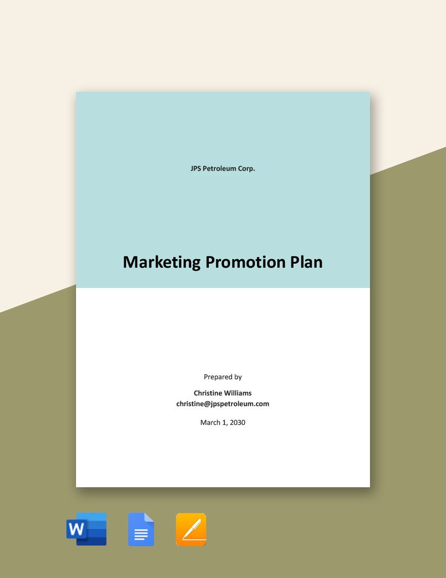 Marketing Promotion Plan Template