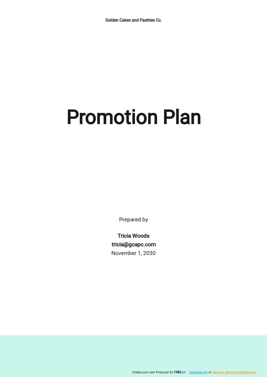 Free Sample Promotion Plan Template