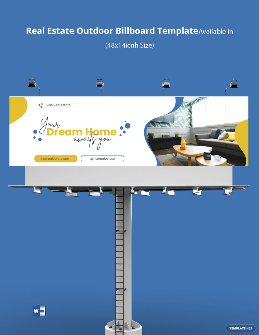 Real Estate Outdoor Billboard Template in Word, Google Docs, Publisher