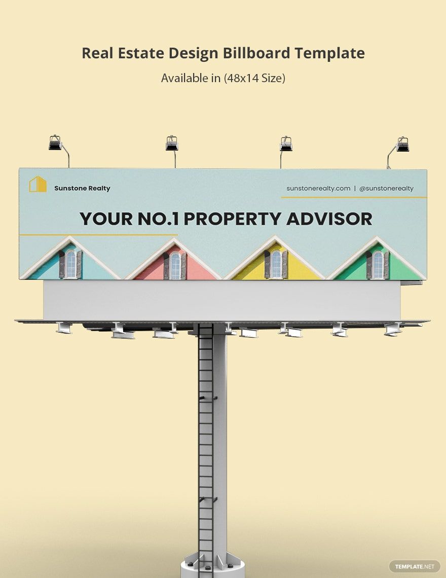 Real Estate Design Billboard Template in Word, Google Docs, Publisher