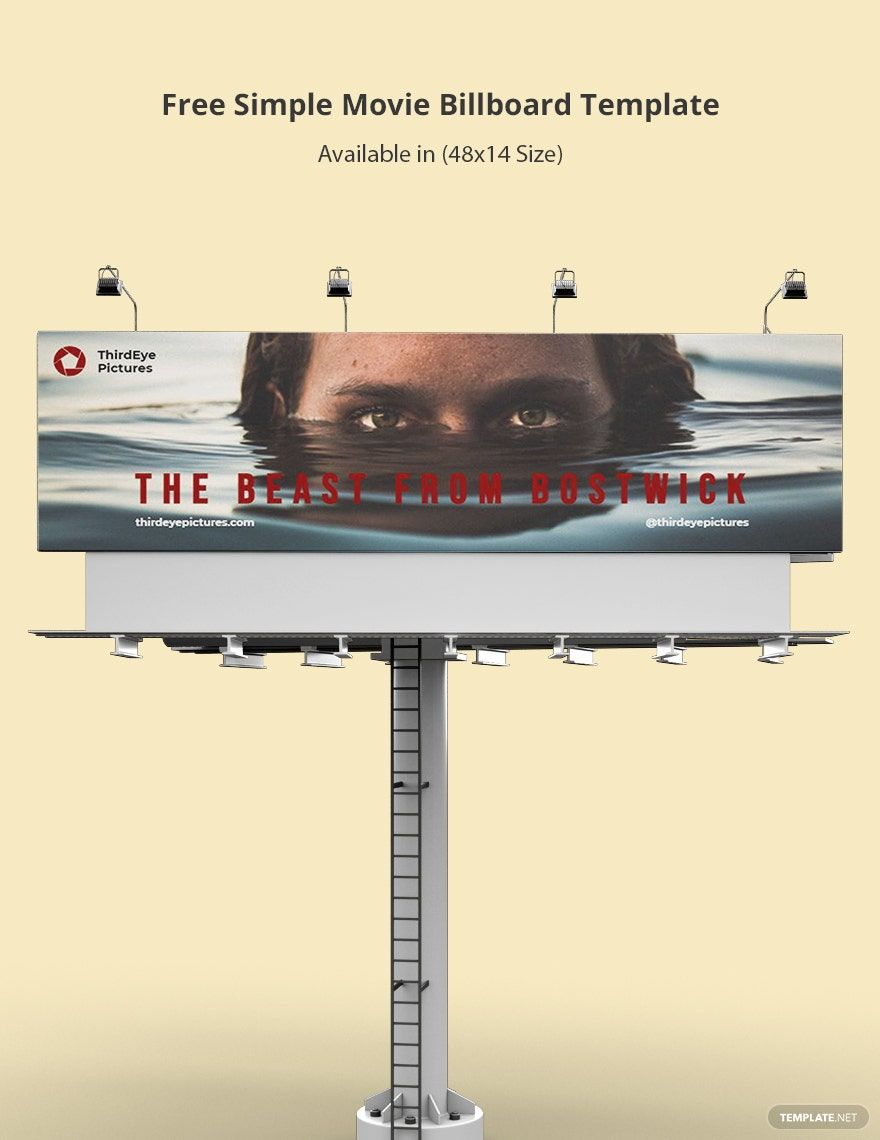 Free Simple Movie Billboard Template in Illustrator, PSD
