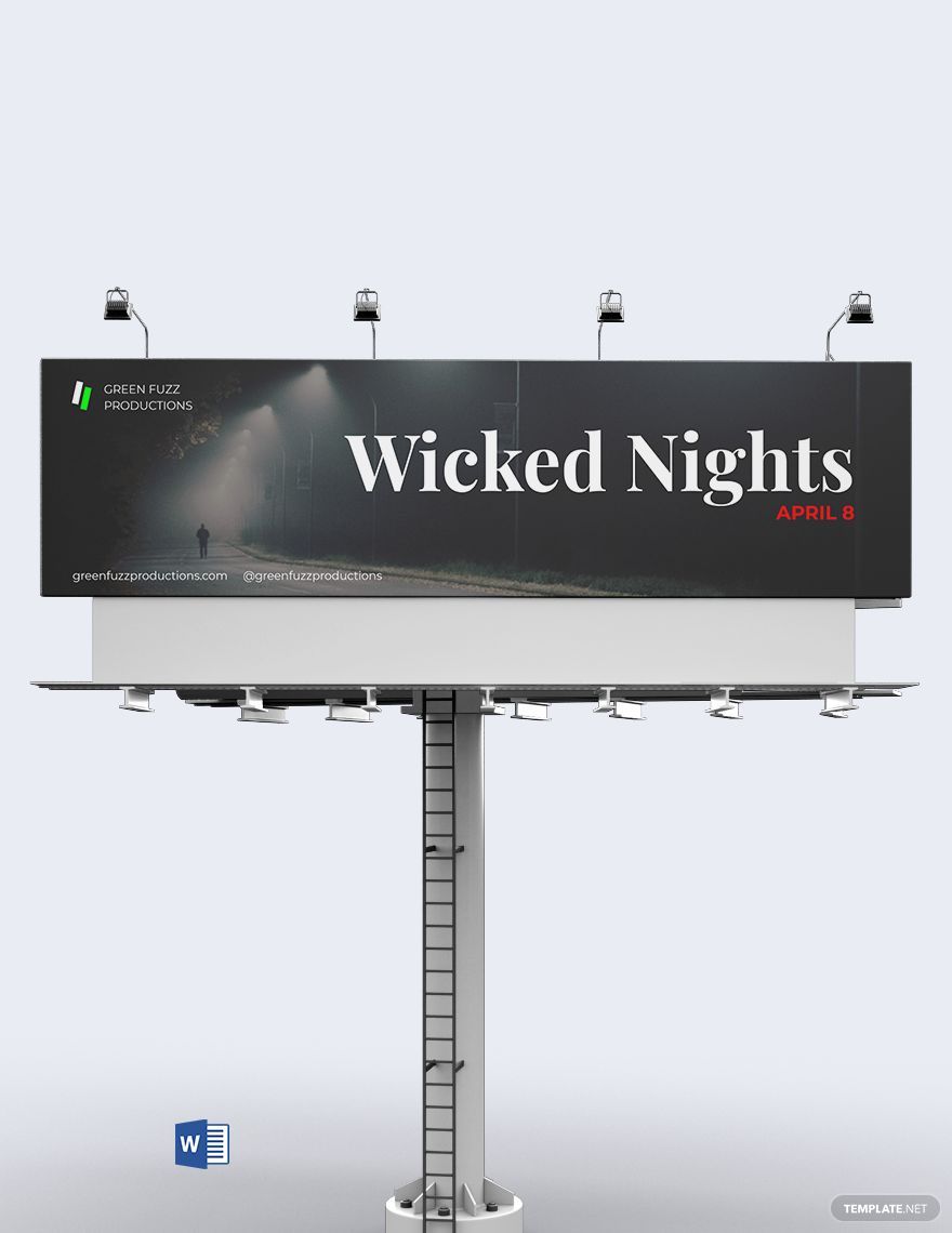 Modern Movie Billboard Template in Word, Google Docs, Publisher