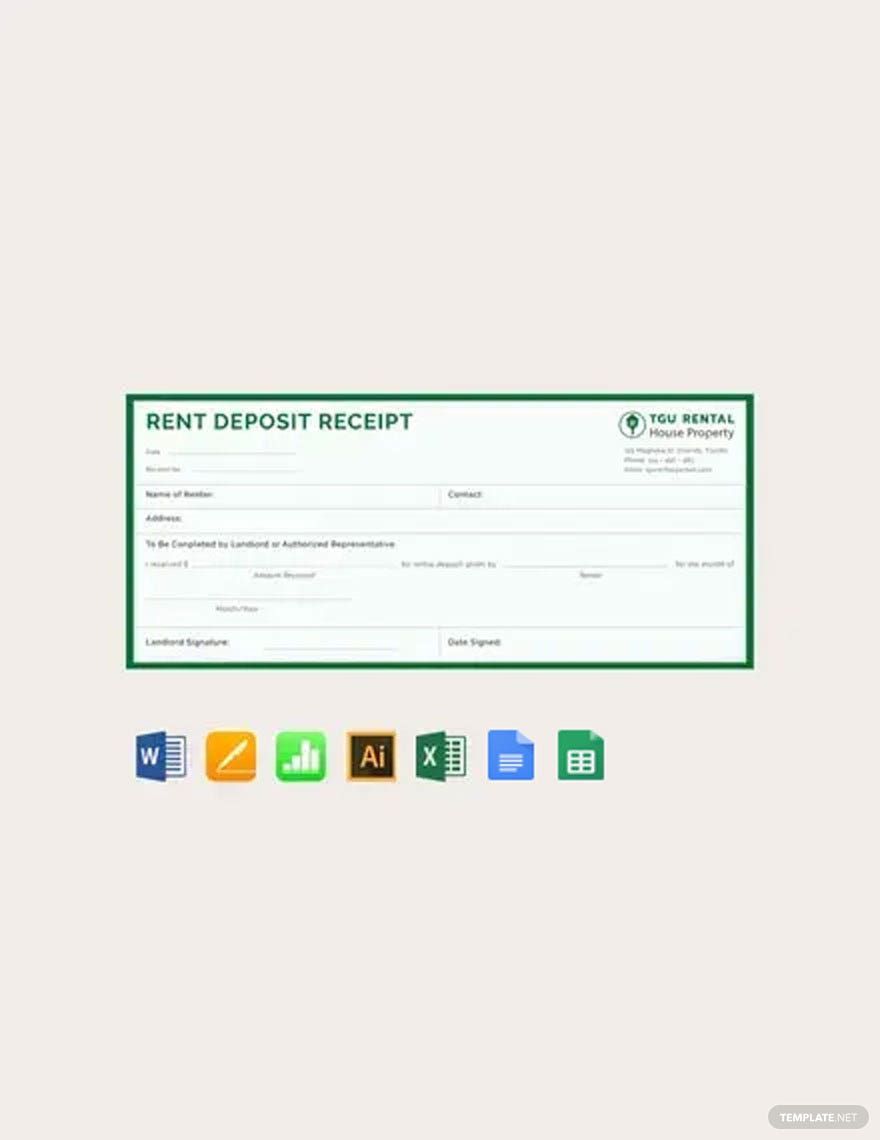 Rent Deposit Receipt Template