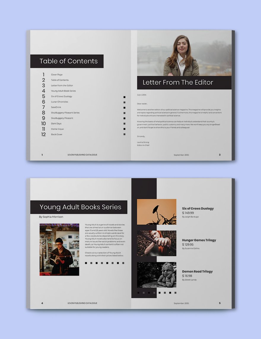 Book Publisher Catalog Template