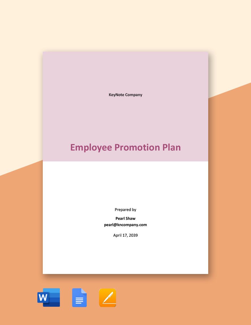 Employee Promotion Plan Template