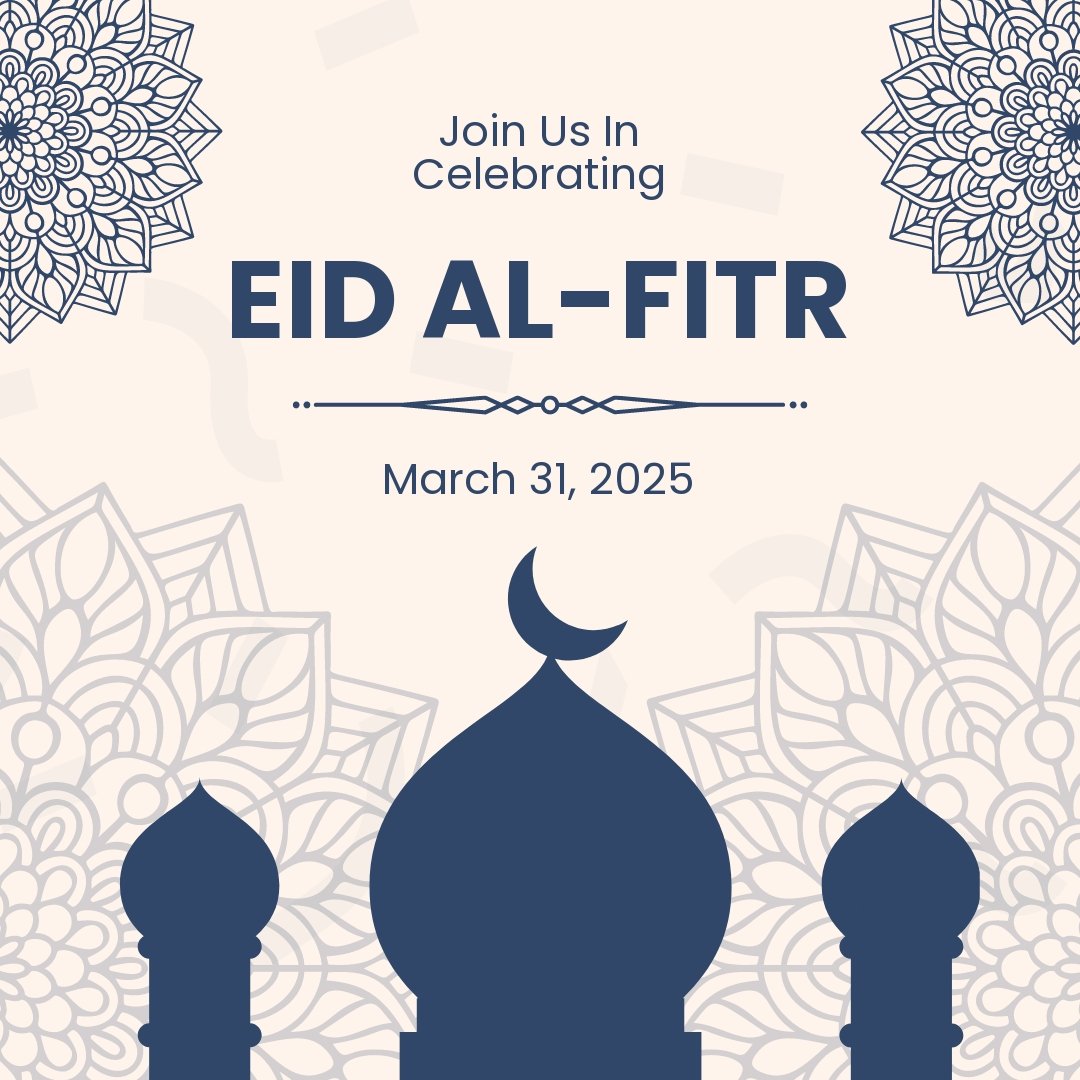 Eid Al Fitr Invitation Instagram Post Template