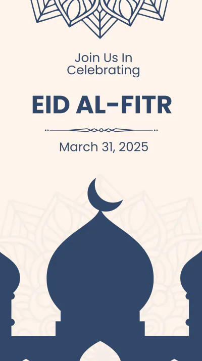 Free Eid Al Fitr Invitation Instagram Story Template to Edit Online