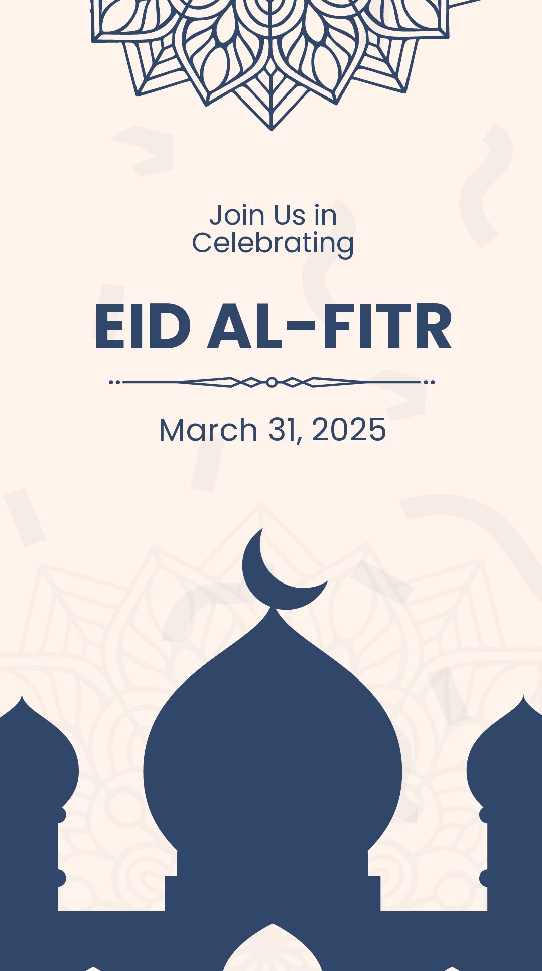 Eid Al Fitr Invitation Whatsapp Post Template.jpe