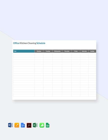 Office Kitchen Cleaning Schedule Template
