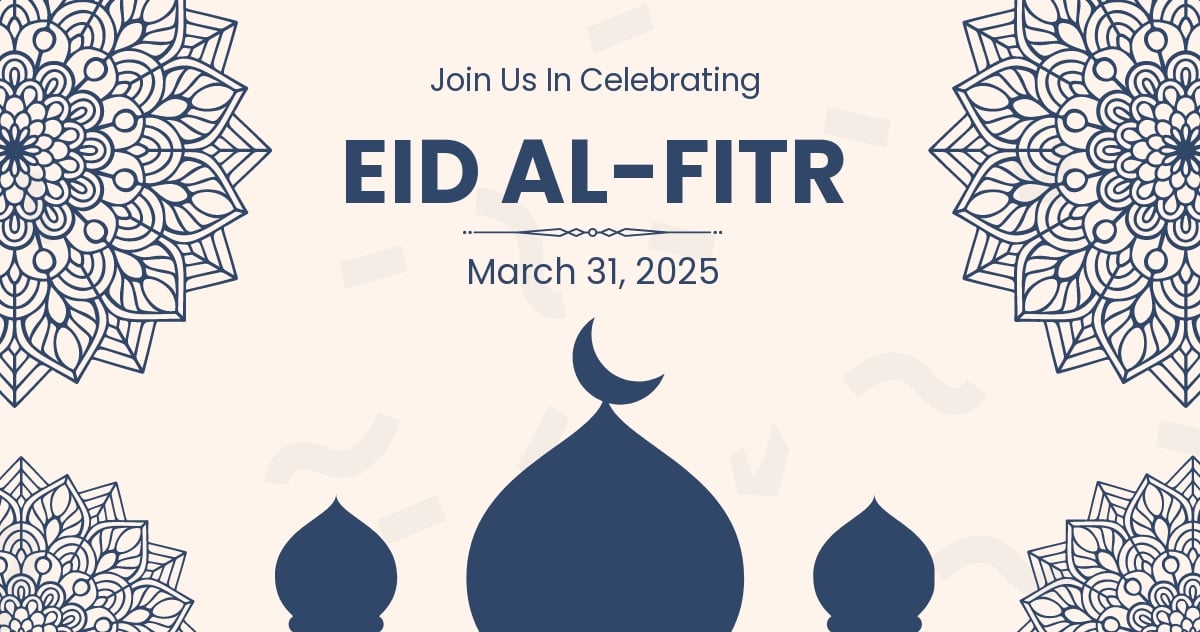 Eid Al Fitr Invitation Facebook Post Template