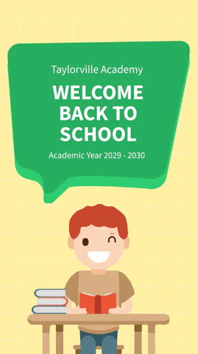 Free Welcome Back To School Instagram Story Template to Edit Online
