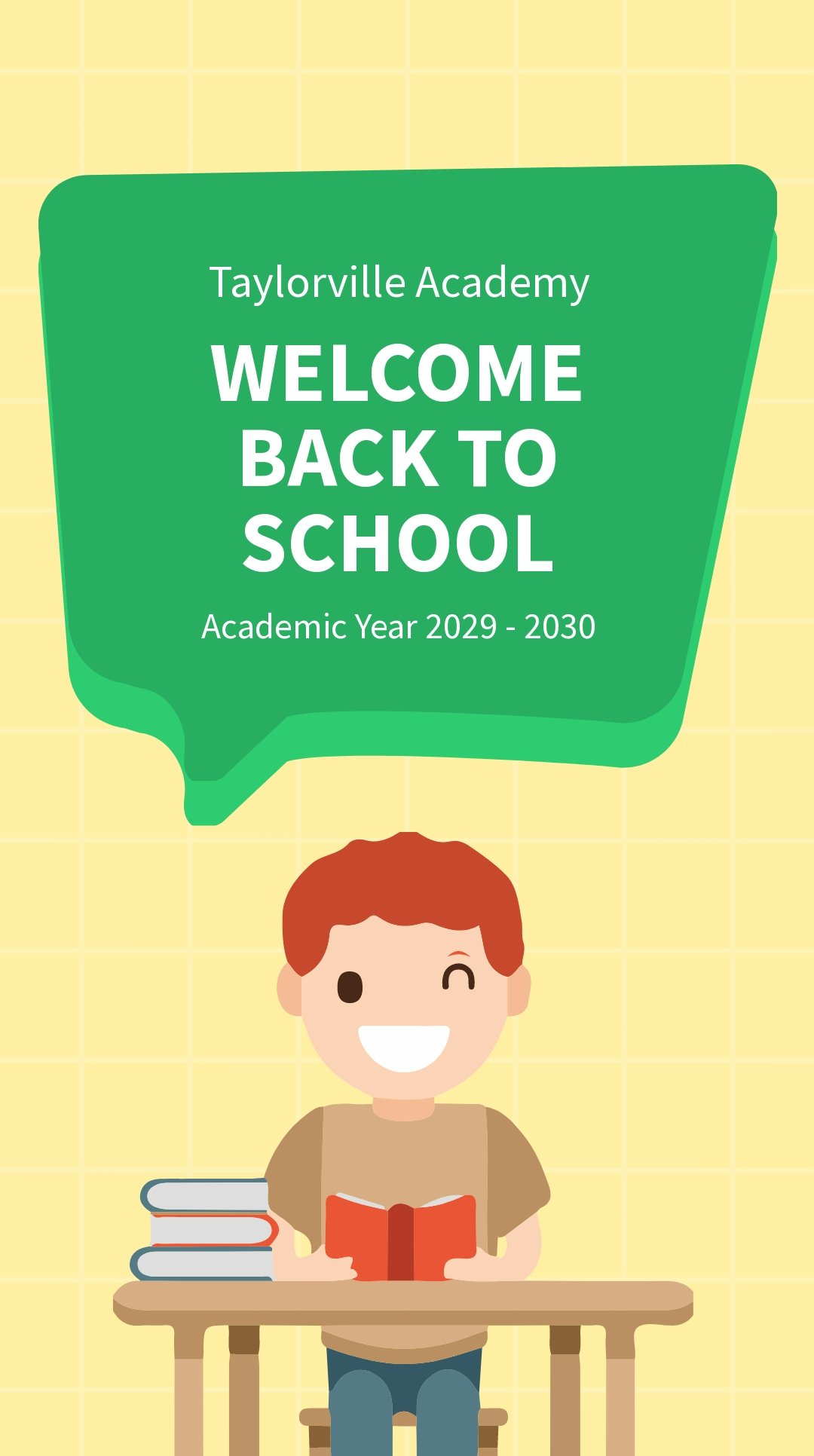 Welcome Back To School Whatsapp Post Template