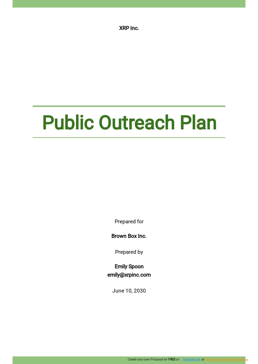 sample business plan for outreach ministry