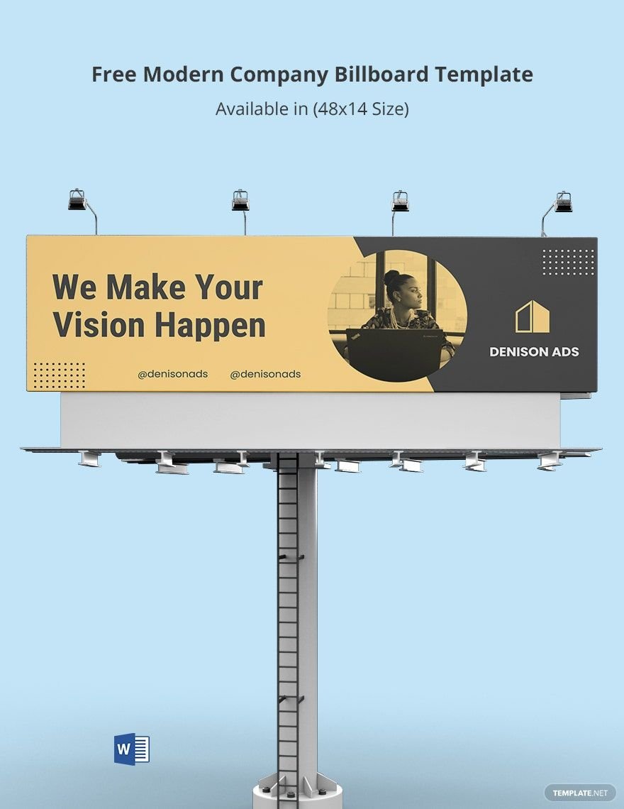 Modern Company Billboard Template in Word, Google Docs, Publisher