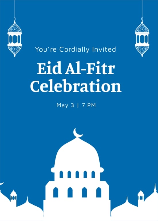 Eid Al Fitr Invitation Card Template