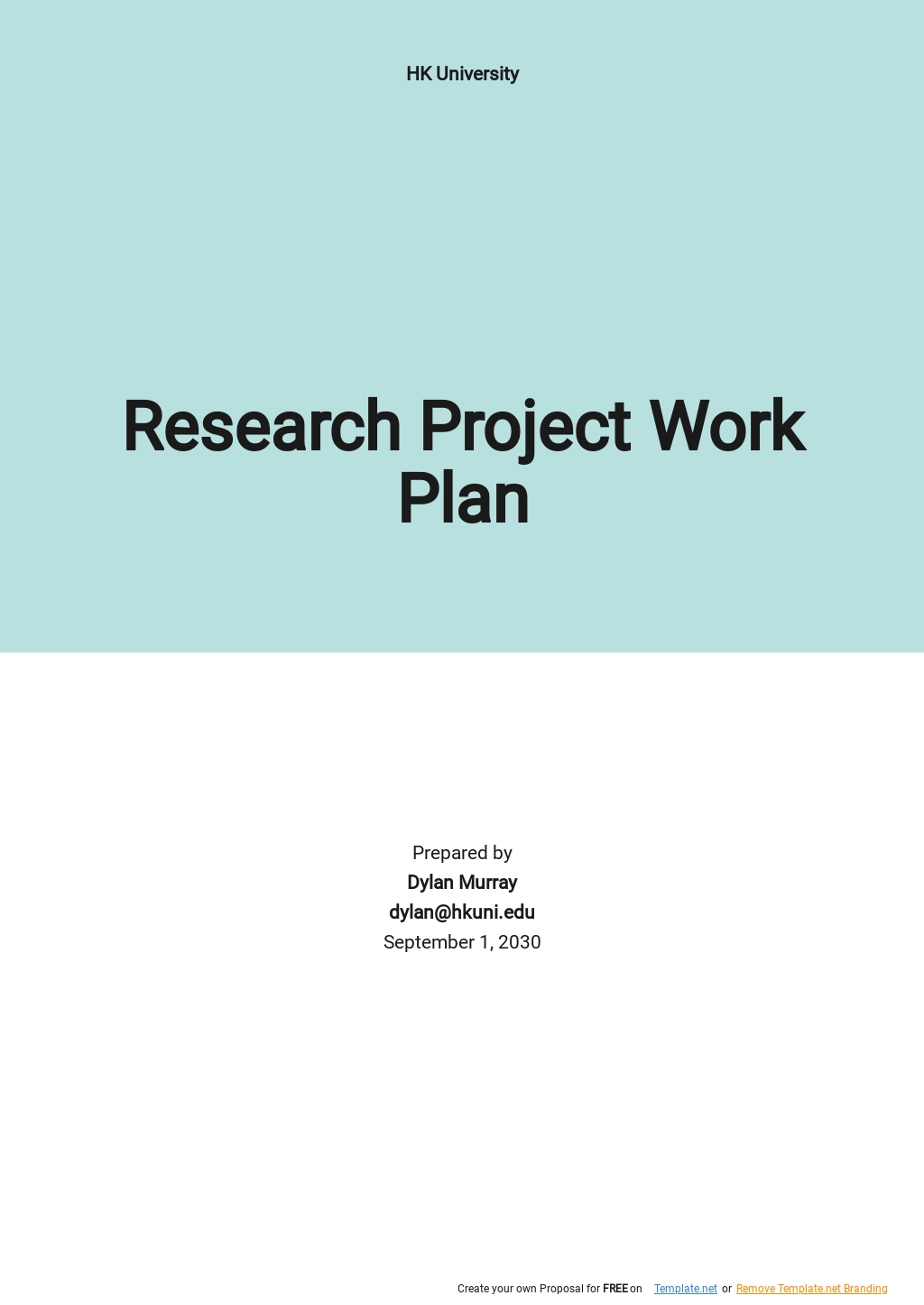research work plan template doc