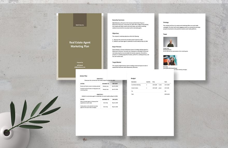 Real Estate Agent Marketing Plan Template