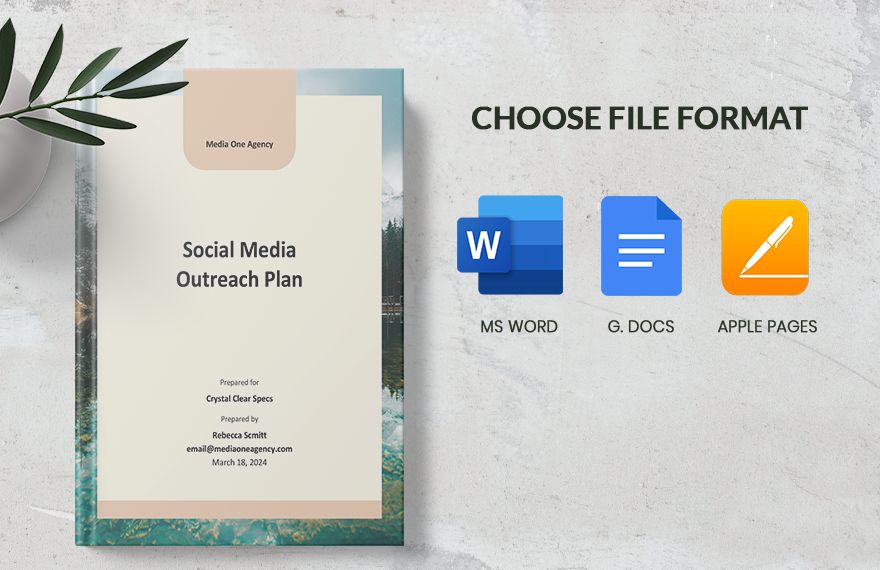 Social Media Outreach Plan Template in Word PDF Google Docs Pages
