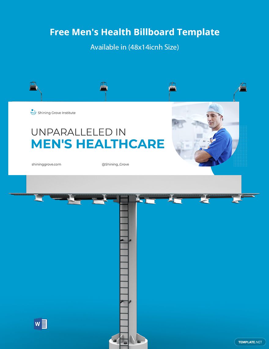 Men's Health Billboard Template in Word, Google Docs, Publisher