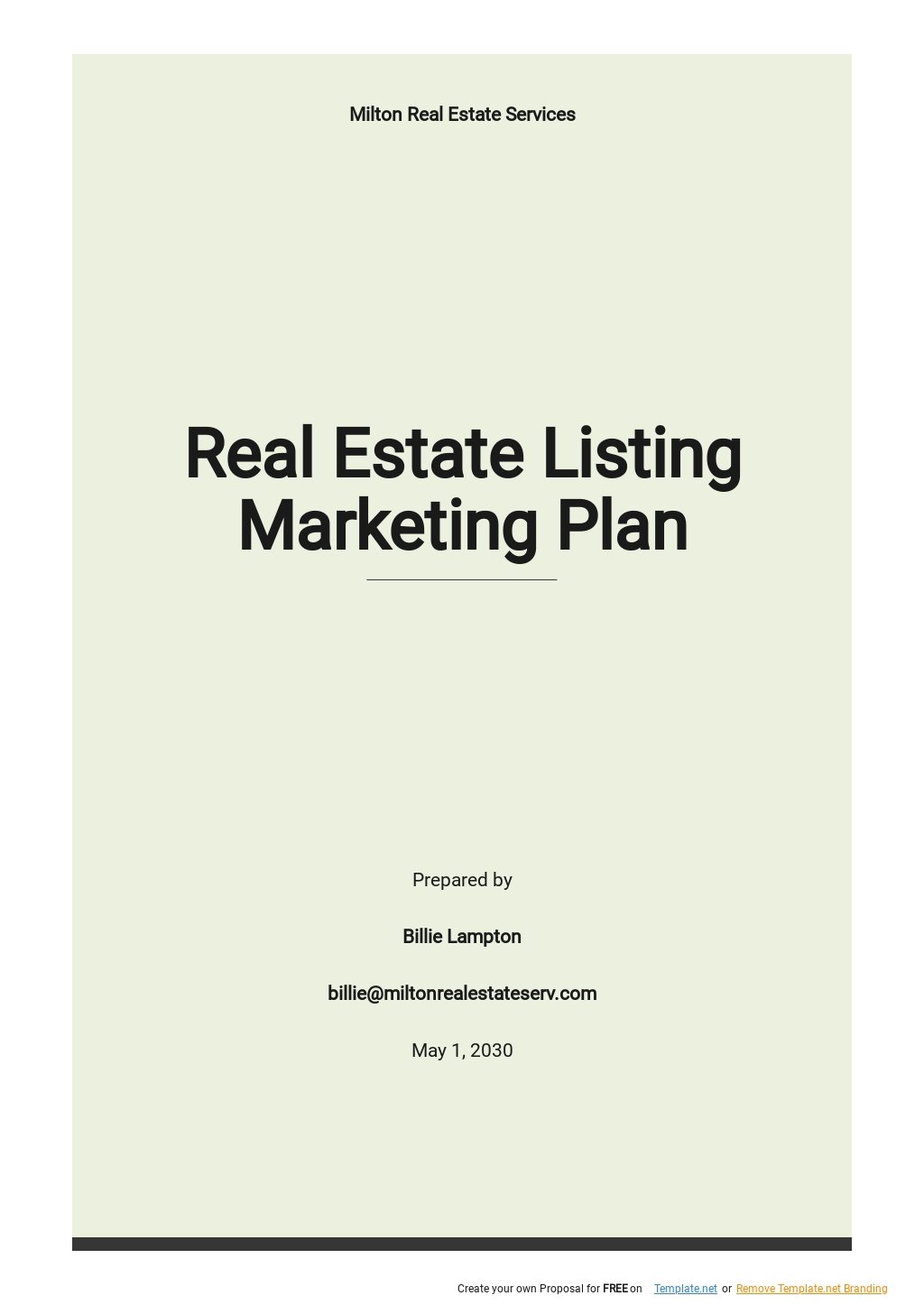 Real Estate Marketing Plan Template Google Docs Word Apple Pages