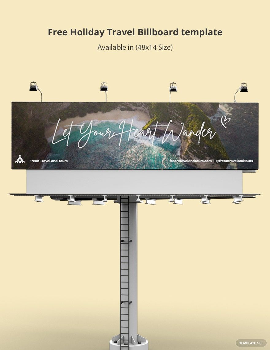 Free Holiday Travel Billboard Template