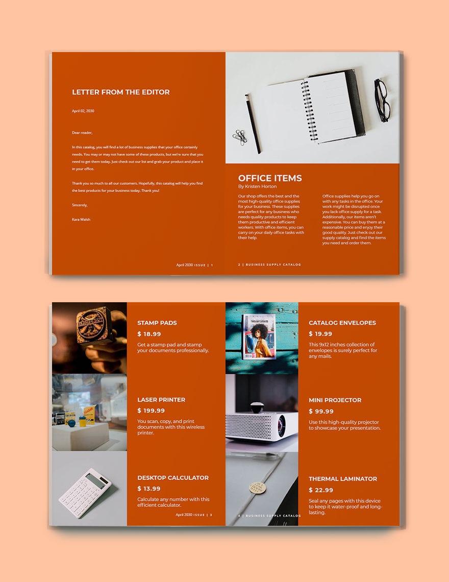 Business Supply Catalog Template