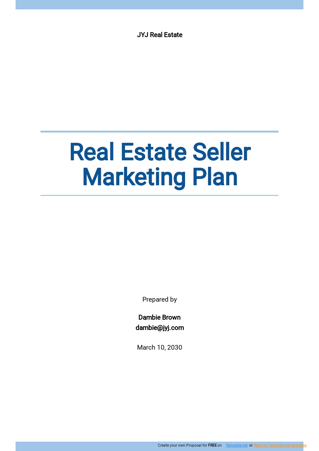 Real Estate Seller Marketing Plan Template.jpe