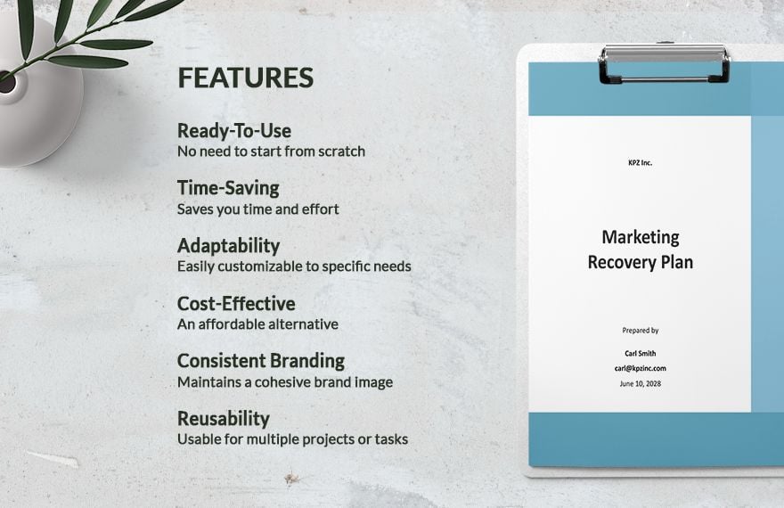 Marketing Recovery Plan Template