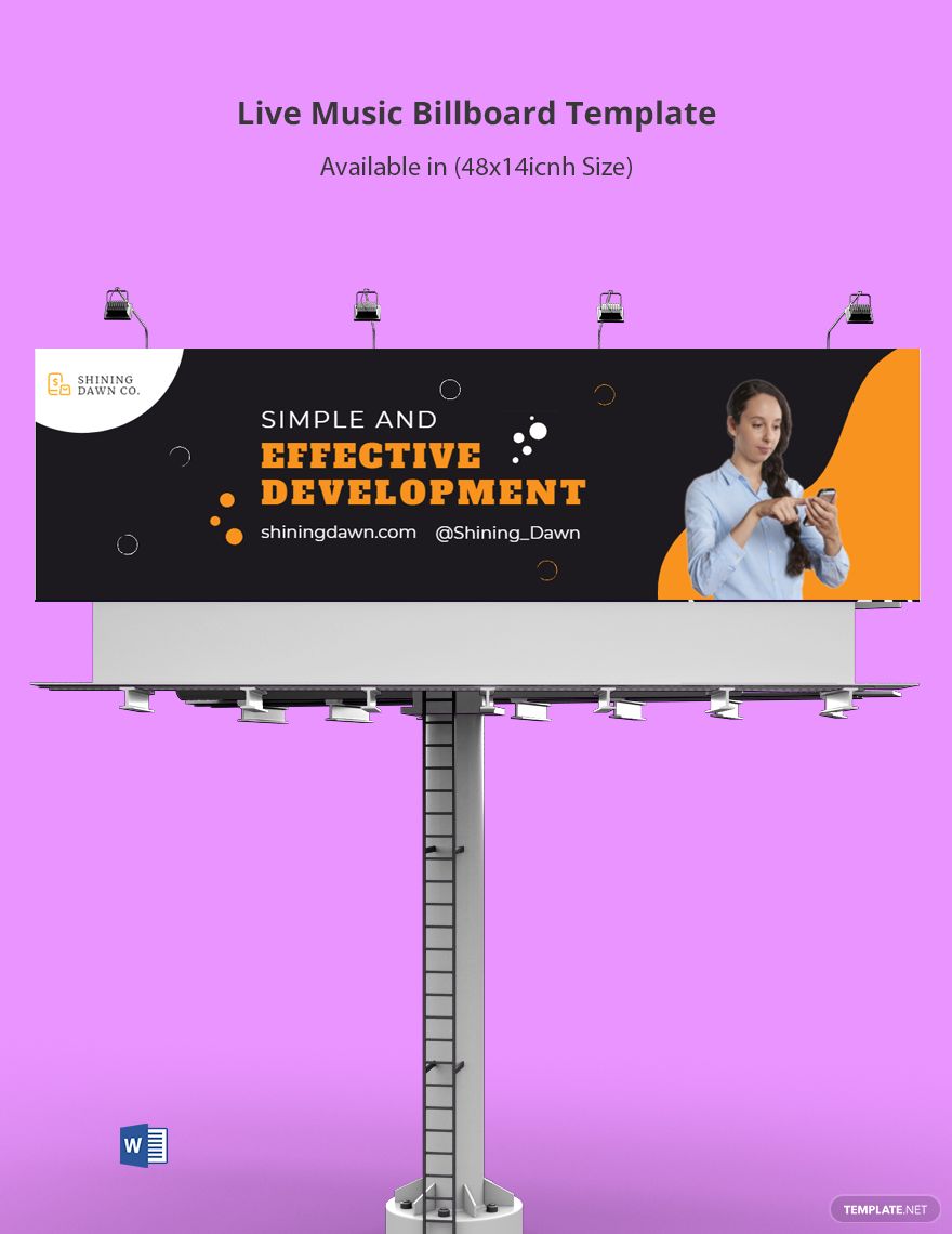 Simple Mobile Billboard Template in Word, Google Docs, Publisher