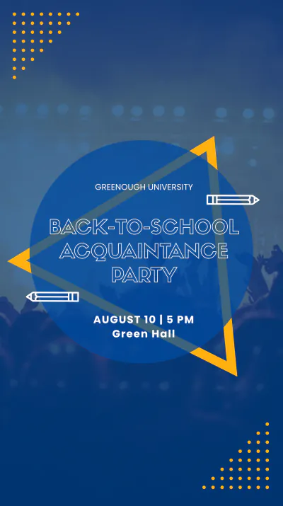 Free Back To School Party Instagram Story Template to Edit Online