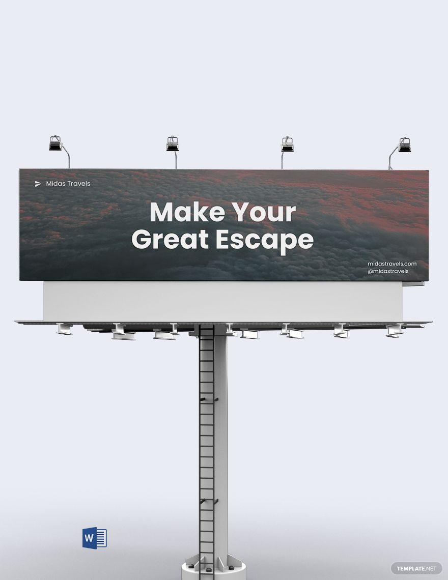 Free Travel Company Billboard Template