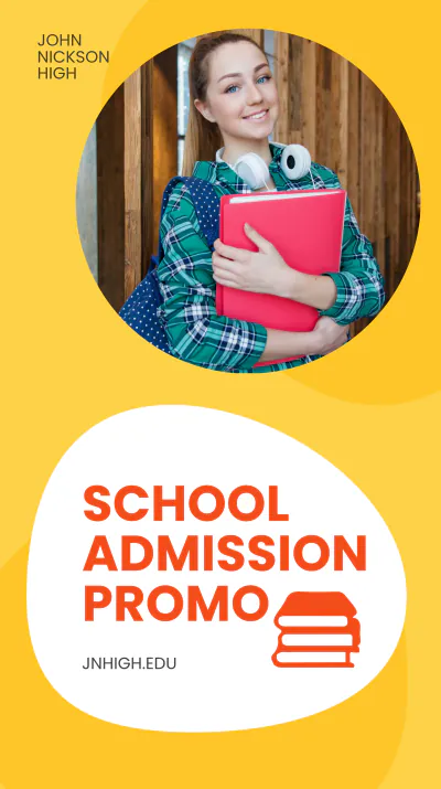 Free Back To School Admission Promotion Instagram Story Template to Edit Online