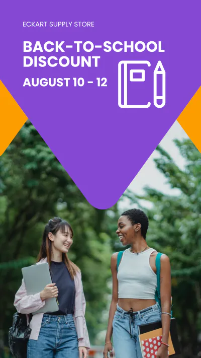 Free Back To School Discount Instagram Story Template to Edit Online