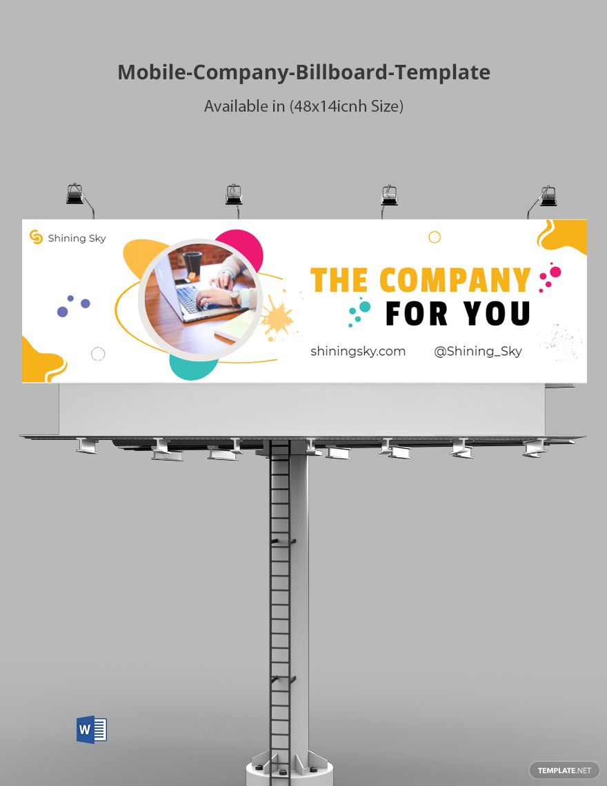 Mobile Company Billboard Template in Word, Google Docs, Publisher