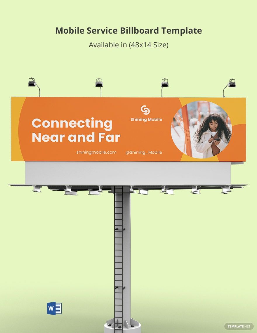 Mobile Service Billboard Template in Word, Google Docs, Publisher