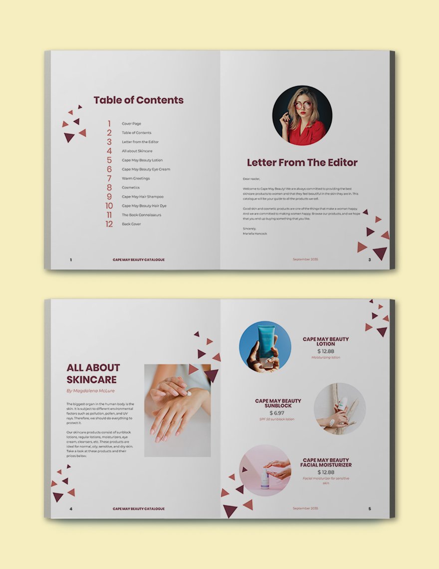 Business Product Catalog Template Format