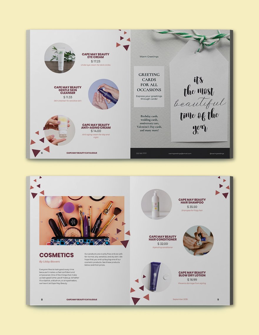 Business Product Catalog Template Sample