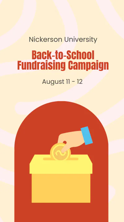 Free Back To School Fundraising Event Instagram Story Template to Edit Online