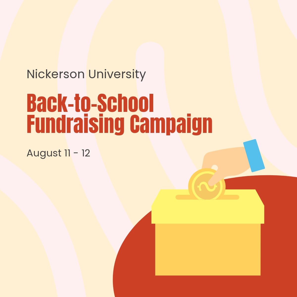 Back To School Fundraising Event Linkedin Post Template