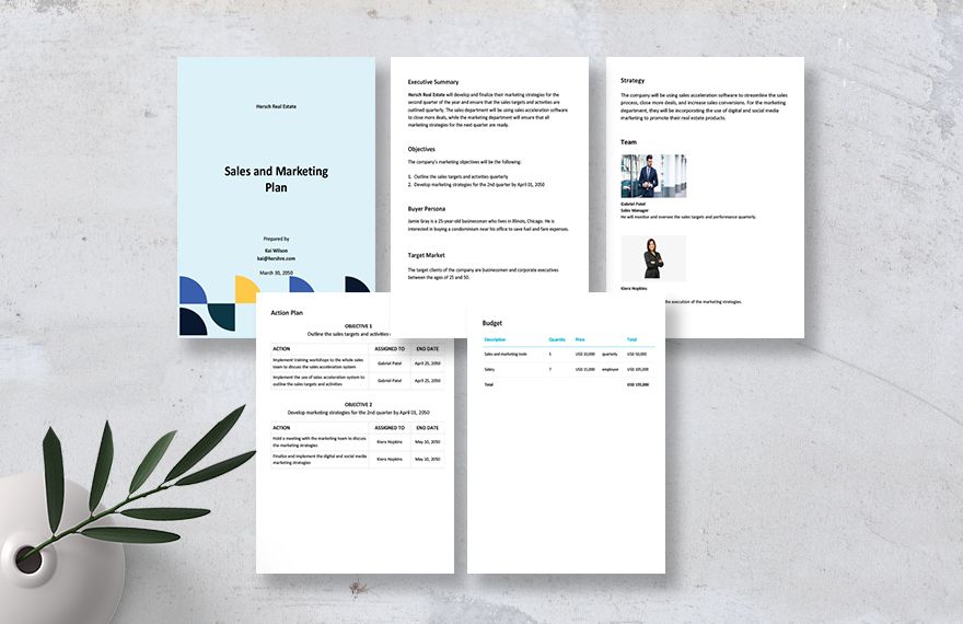Sample Simple Sales and Marketing Plan Template