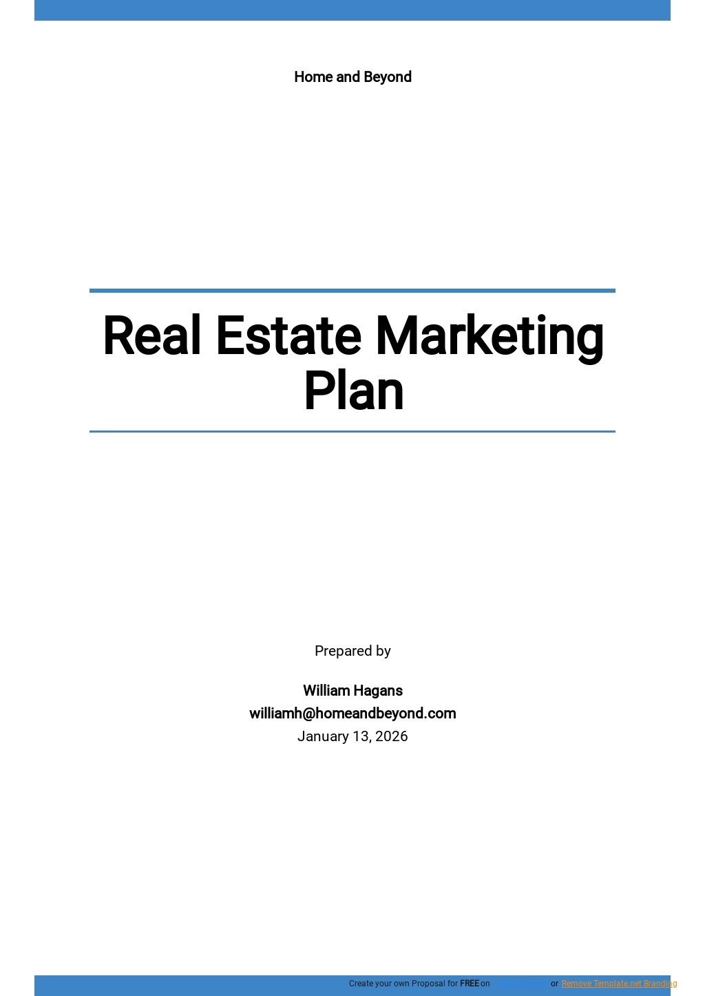 Free Sample Real Estate Marketing Plan Template