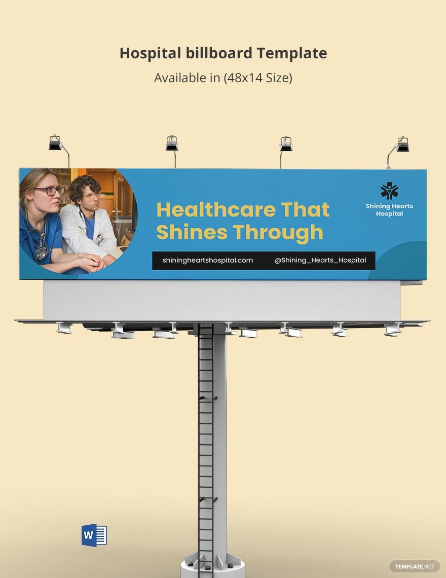 Hospital billboard Template in Word, Google Docs, Publisher