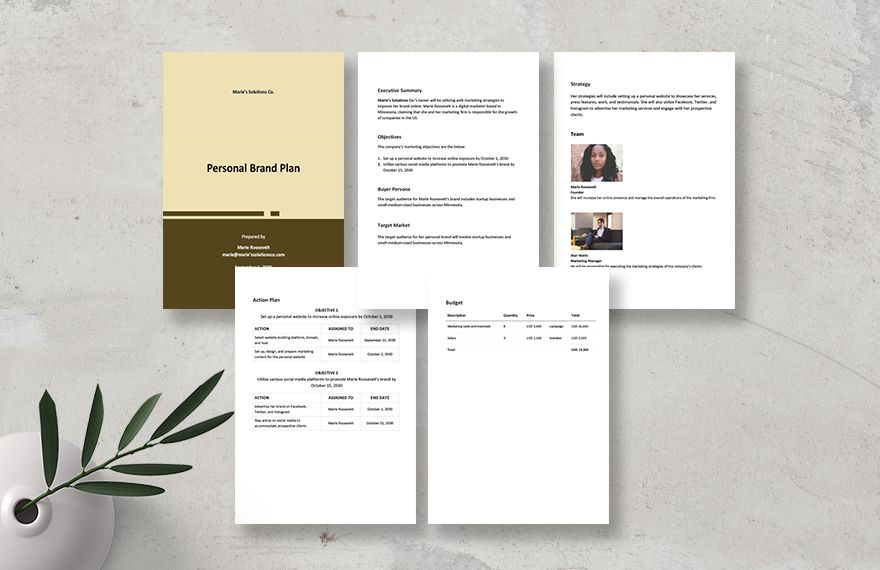 Personal Brand Plan Template
