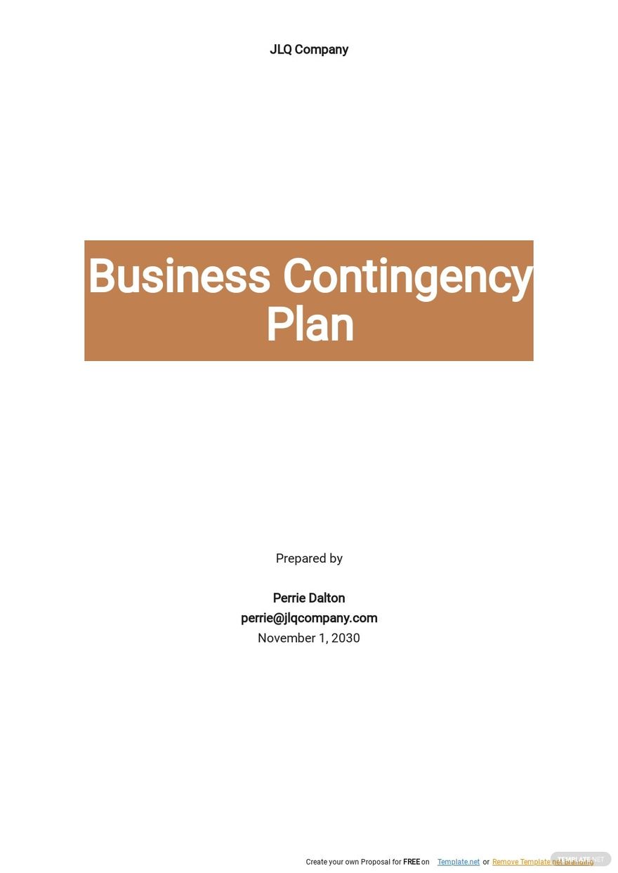 Manufacturing Business Contingency Plan Template - Google Docs, Word ...