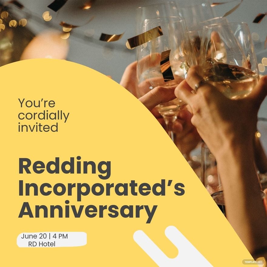 Company Anniversary Invitation Linkedin Post Template