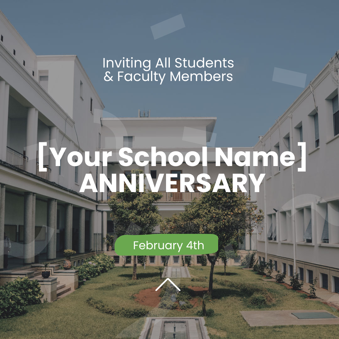 School Anniversary Invitation Instagram Post Templates - Edit Online ...