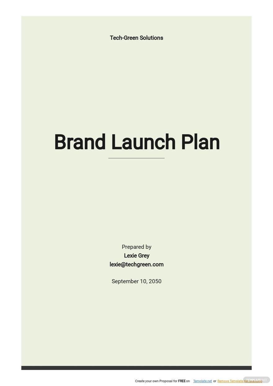 Brand Launch Plan Template Google Docs Word Apple Pages PDF