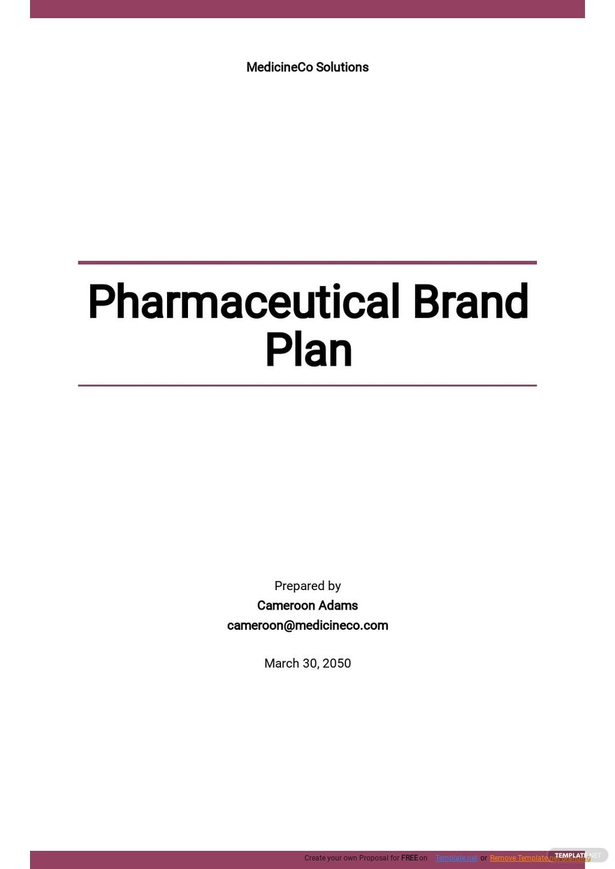 Pharmaceutical Brand Plan Template.jpe