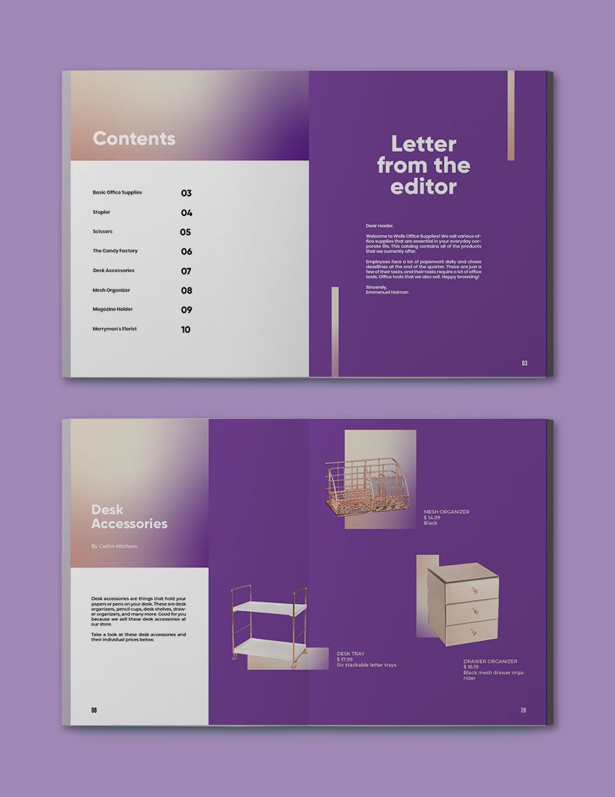 Office Products Catalog Template