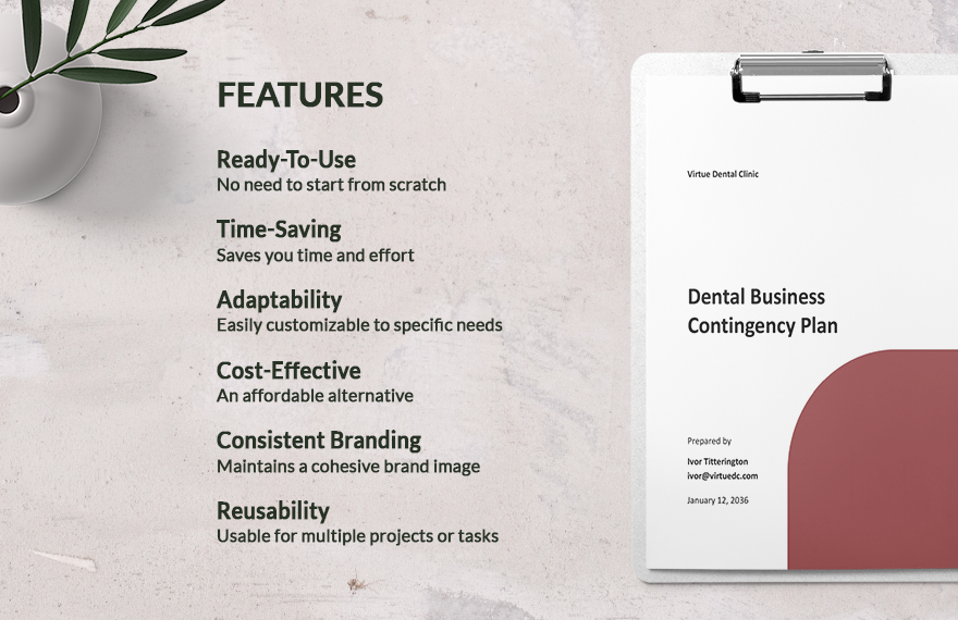 Dental Business Contingency Plan Template